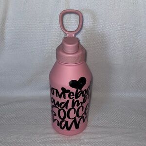 Custom Designed Pink Water Bottle with Black Text- NWT